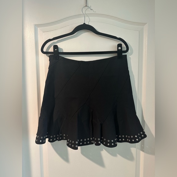 10 Crosby Derek Lam Mini Skirt with Flounce Grommet Hem - Picture 2 of 6